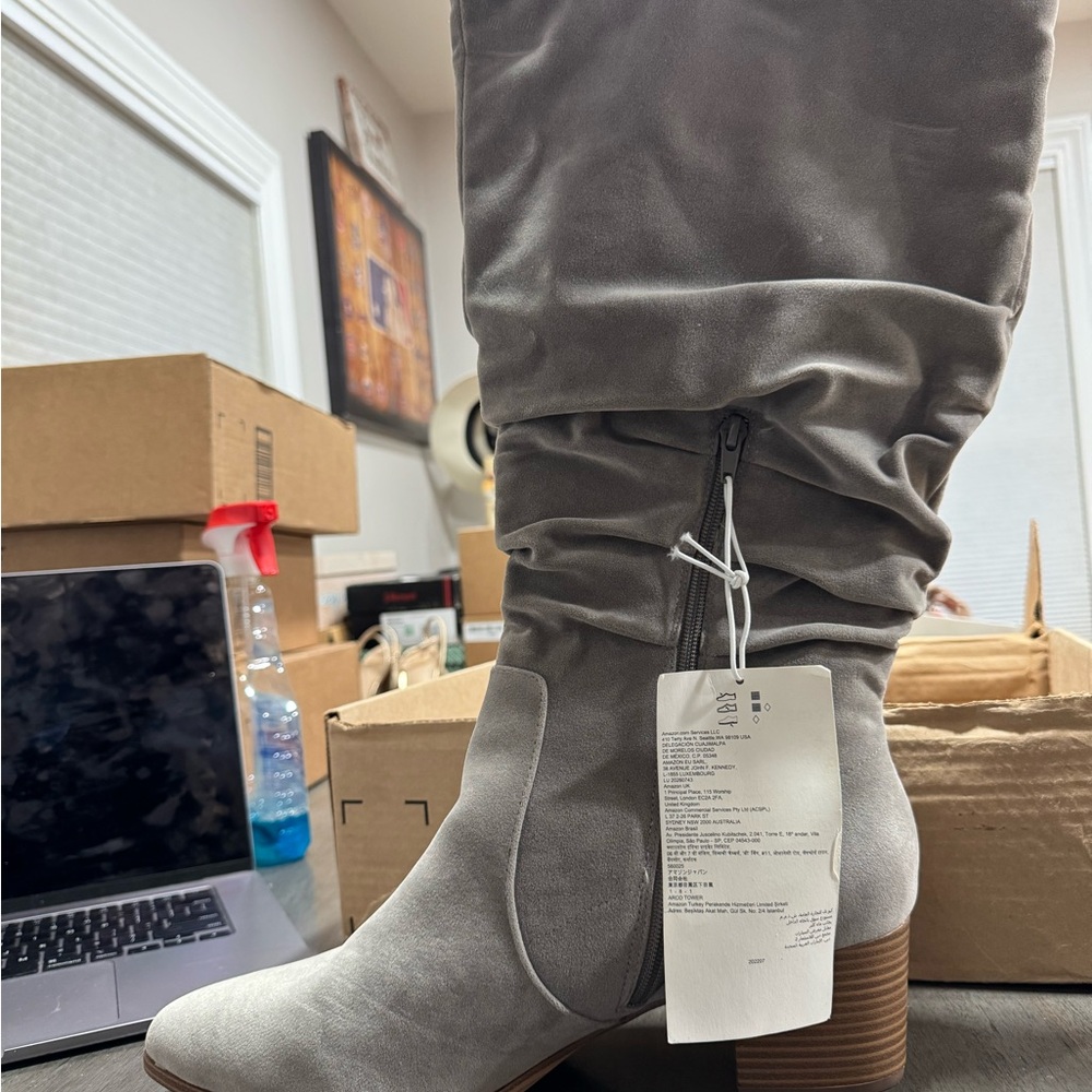 Gray Suede Women's Boots